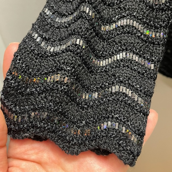 St. John Couture by Marie Gray Black Mesh Sequin Cardigan with Floral Buttons 4 - Picture 10 of 12